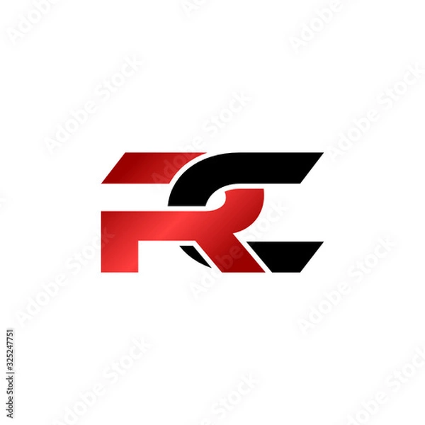 Obraz Letter RC simple logo design vector