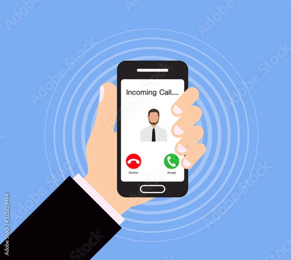 Obraz Incoming call, smartphone, Communication Connect Concept, vector design