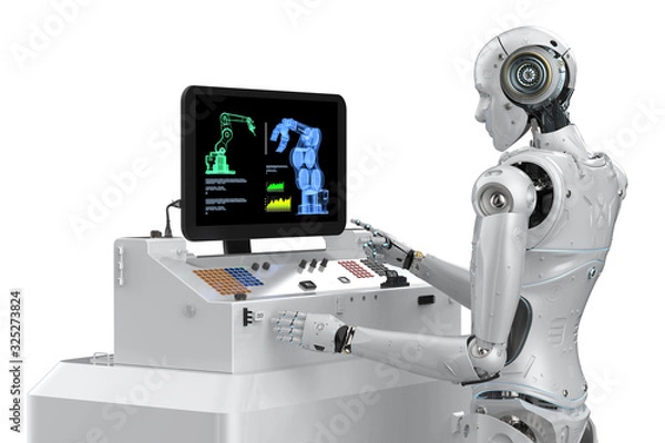 Fototapeta cyborg control isolated