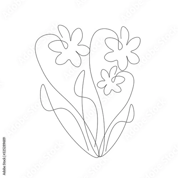 Obraz Spring flowers silhouette. Vector illustration