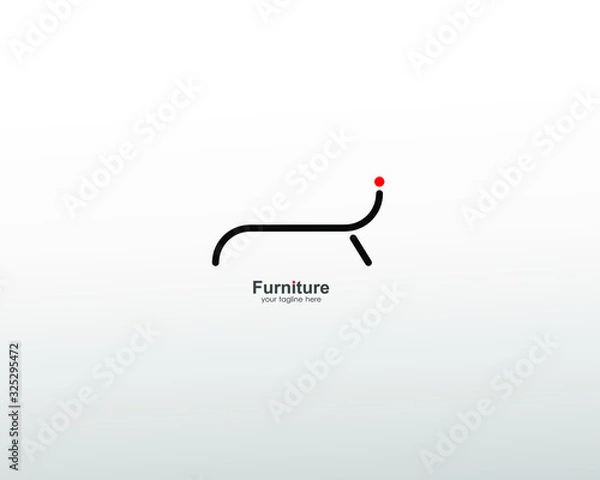Obraz abstract furniture logo with art lines. modern templates. for company and graphic design. logo icon of chair, lamp, table, wardrobe.