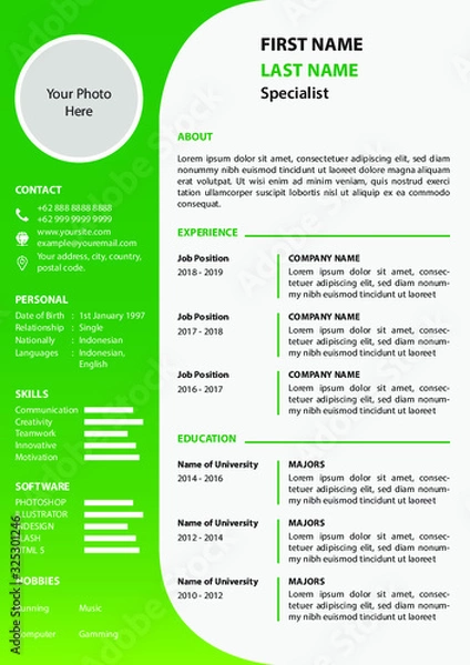 Obraz CV Templates Green Lime