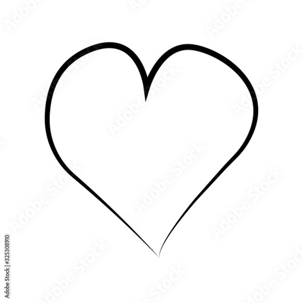 Fototapeta outline hand drawn heart icon.Vector heart collection. Illustration for your graphic design.