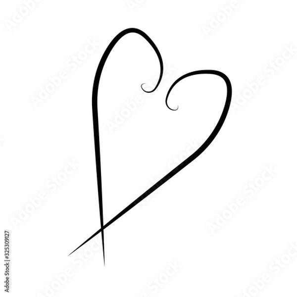 Fototapeta outline hand drawn heart icon.Vector heart collection. Illustration for your graphic design.