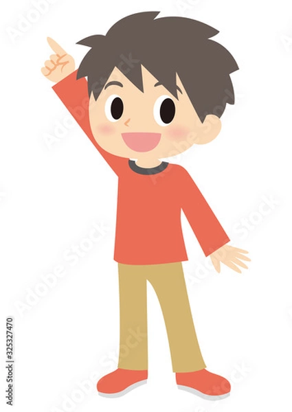 Fototapeta 指差し男の子