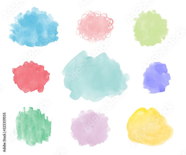 Obraz 水彩　模様　ふきだし　画用紙　筆　水玉　ドット