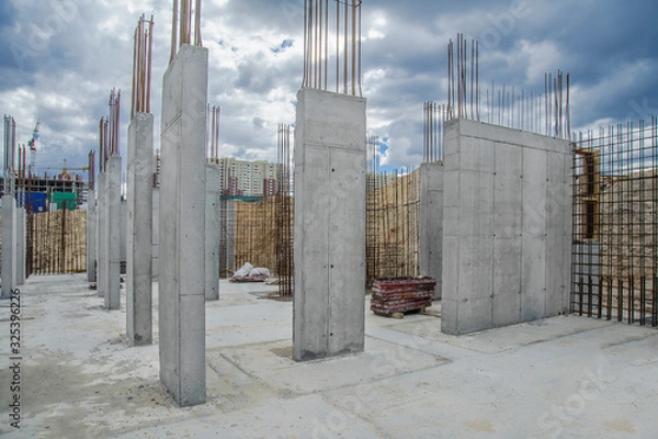 Obraz Building monolithic walls of a residential building