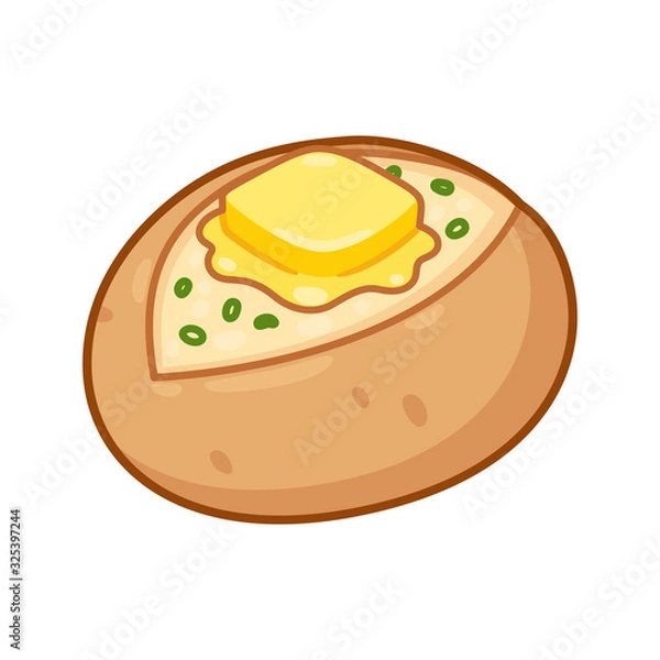 Obraz Baked potato with butter
