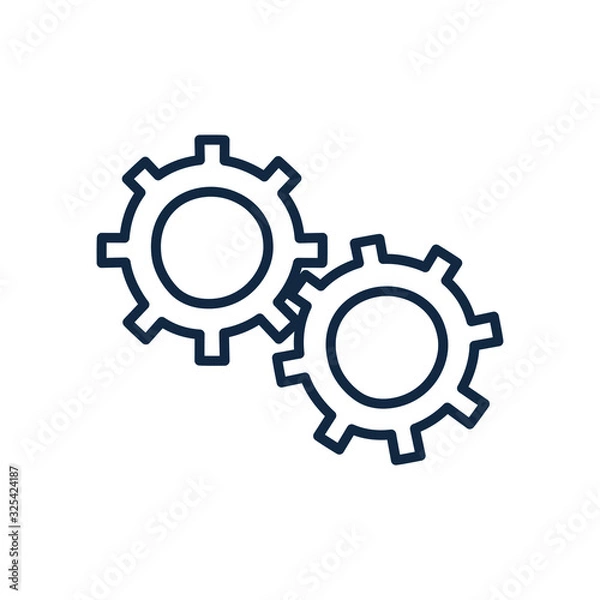 Obraz Isolated gears doodle line style icon vector design