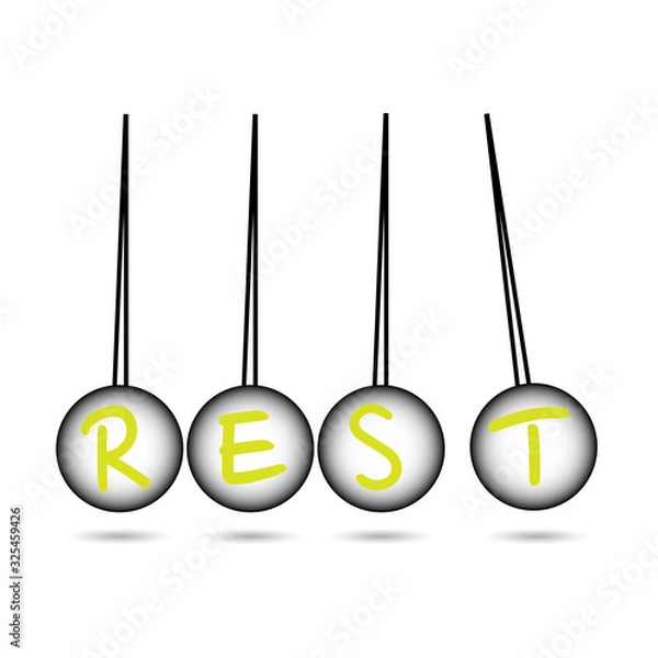 Fototapeta Pendulum Icon, Newton's Cradle. Rest consept Stock vector illustration isolated on white background.