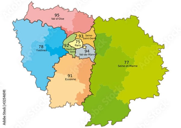 Obraz Mapa Ile de France