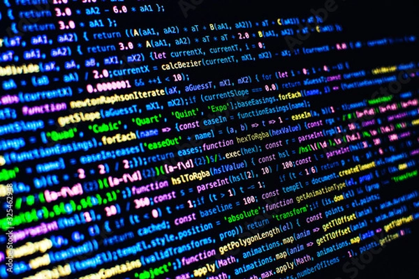 Fototapeta Programa en JavaScript con colores