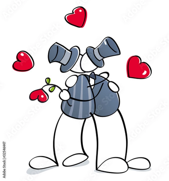 Obraz śmieszna para gejów wziąć ślub