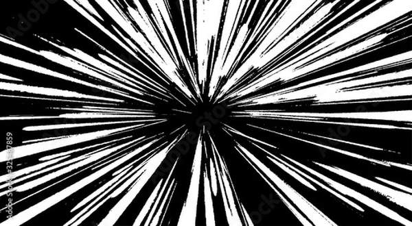 Fototapeta Circular starburst explosion texture. Distressed uneven grunge background. Abstract vector illustration. Overlay to create interesting effect and depth. Isolated on white background.