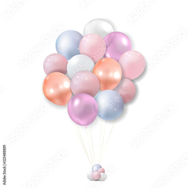 Fototapeta Realistic balloons on white. Vector illustration.