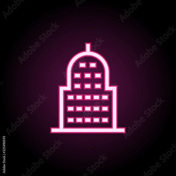 Fototapeta Mosque, building neon icon. Simple thin line, outline vector of building icons for ui and ux, website or mobile application