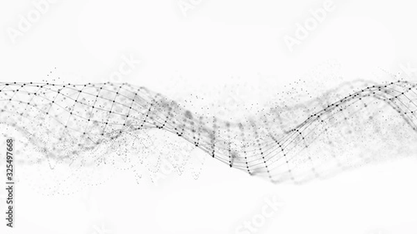 Fototapeta 3D rendering Business artificial inteligence. Binary code algorithms. Big Data. Computer geometric digital connection structure. Virtual reality analysis. Computer brain technology background