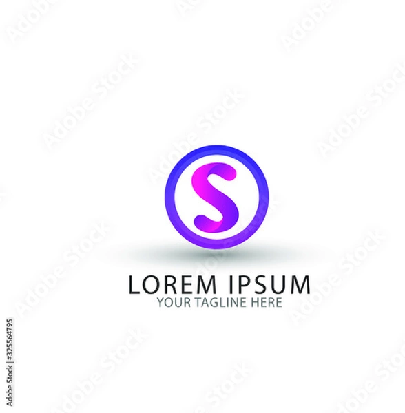 Fototapeta Letter S with circle logo icon design template elements
