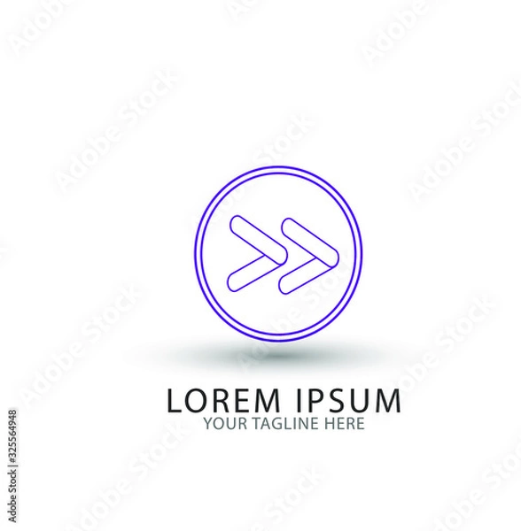 Fototapeta Abstract business logo icon design template with arrow