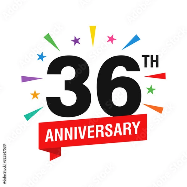 Obraz 36th Years Anniversary Logo Design Vector
