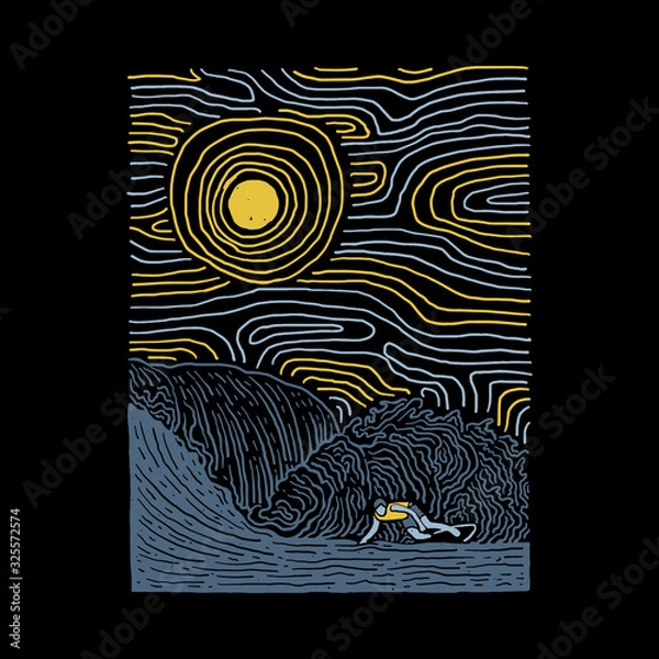 Obraz Surf line graphic illustration vector art t-shirt design