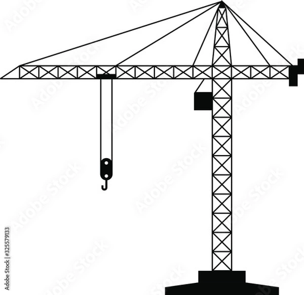 Obraz Construction crane vector icon.