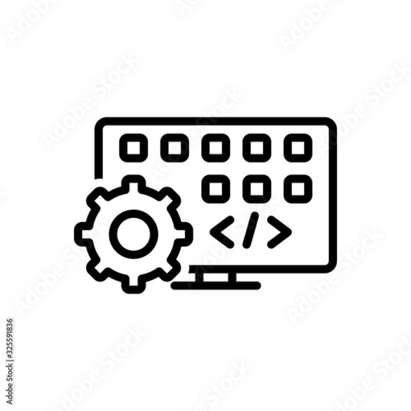 Fototapeta Black line icon for developing 