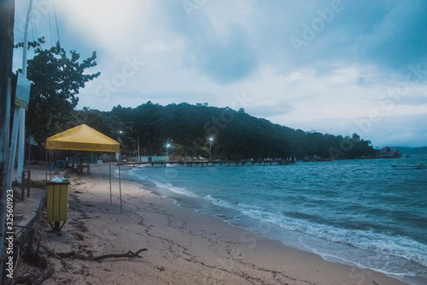 Fototapeta Playa con cabina