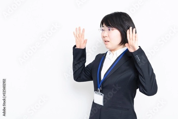 Fototapeta びっくりする女性