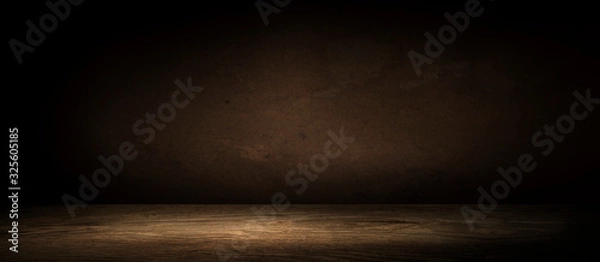 Obraz Wooden barrel on a table and textured background
