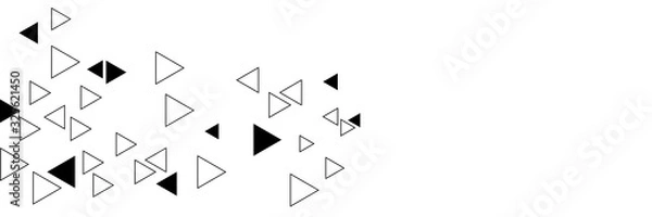 Fototapeta Abstract black triangular background on the white