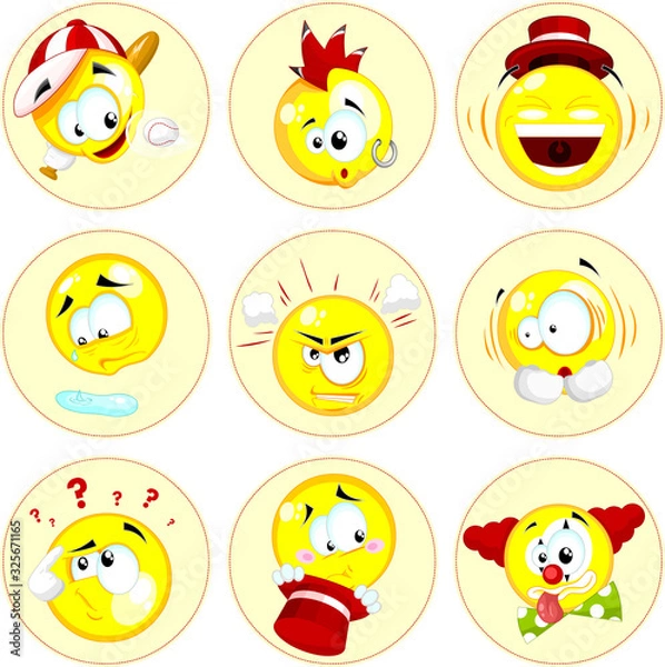 Fototapeta Emoji set - vector illustrations