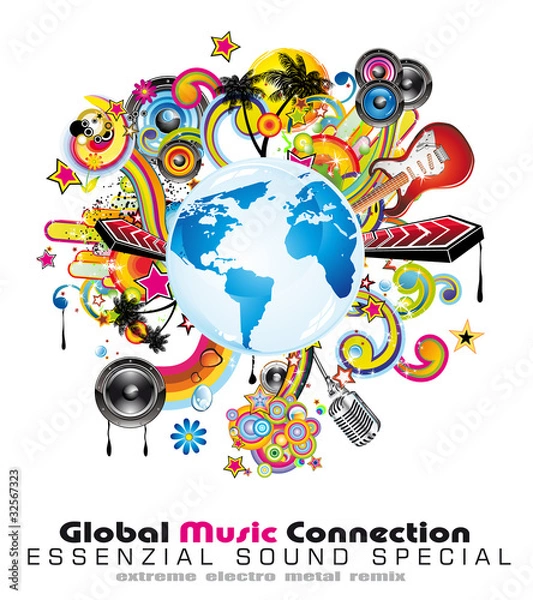 Fototapeta Abstract Globe Background For Disco Flyers