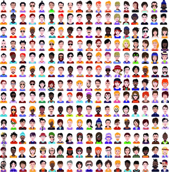 Obraz Wysokiej jakości awatar 250, ludzie wektorowe ikony