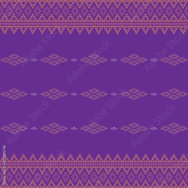 Fototapeta Seamless geometric ornamental pattern background. seamless traditional textile bandhani sari border. creative seamless indiant bandhani textures border design