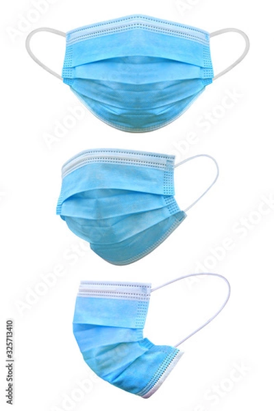 Obraz Medical mask isolated on white background,  Corona protection, With clipping path