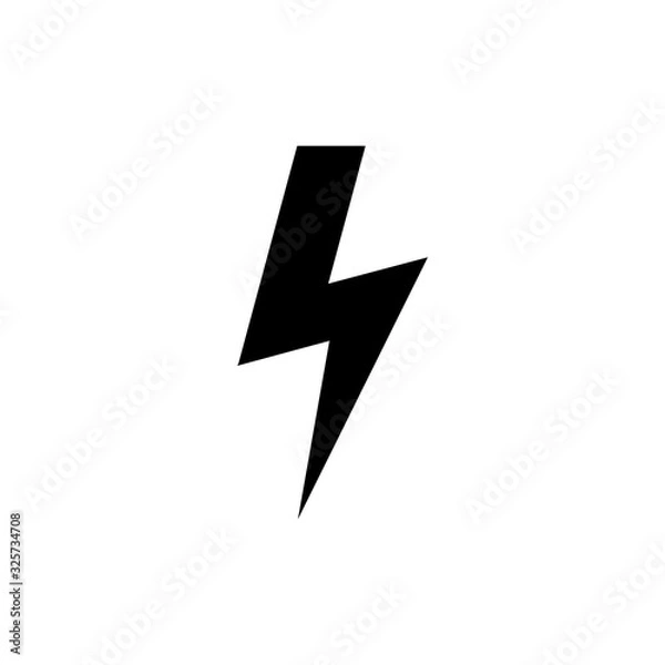 Fototapeta Lightning icon isolated on white background. Bolt icon vector. Energy and thunder electric icon