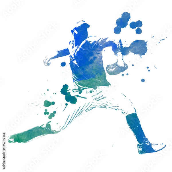 Obraz 野球選手　投手　ピッチャー　手描きイラスト