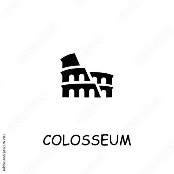 Fototapeta Colosseum flat vector icon