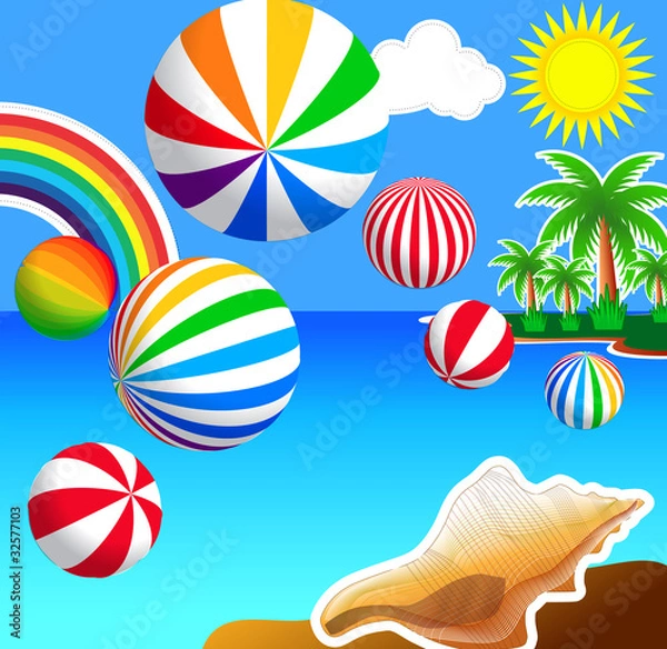 Obraz palm beach; vector illustration