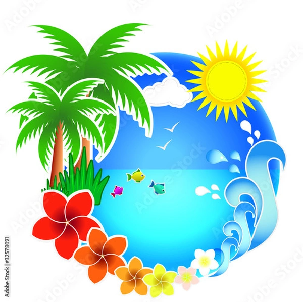 Obraz tropic beach palms