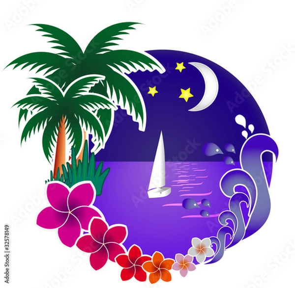 Obraz tropic palms  beach