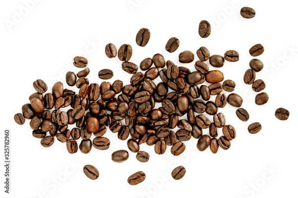Obraz coffee beans on white background