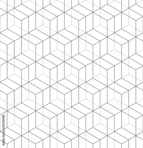 Fototapeta Vector geometric seamless pattern. Modern geometric background. Mesh with hexagonal cells.