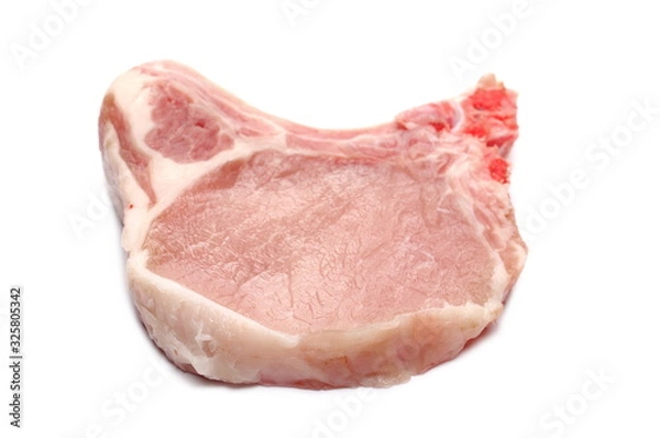 Obraz Raw meat steak isolated on white background