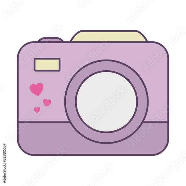 Fototapeta Isolated camera device line and fill style icon vector design