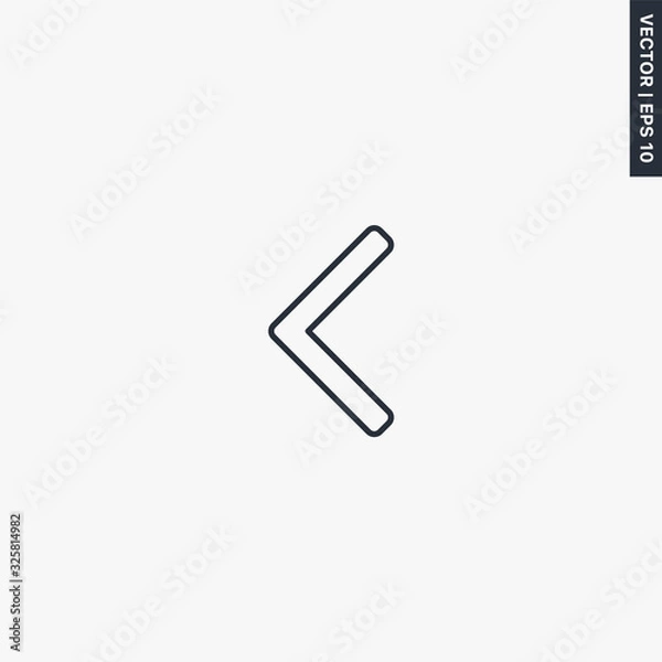 Fototapeta Left arrow, linear style sign for mobile concept and web design