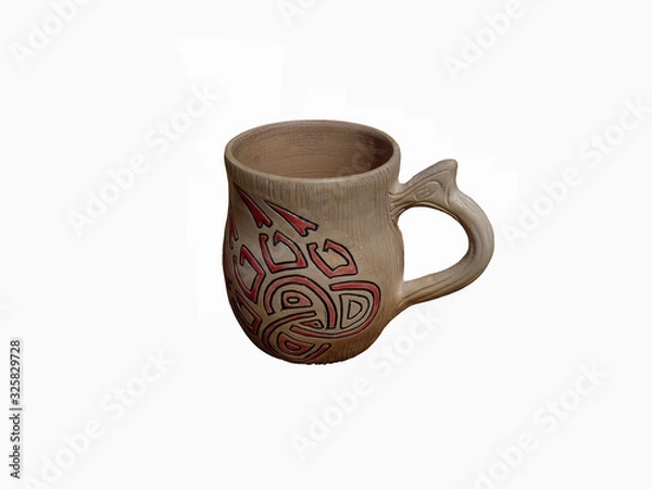 Fototapeta Ceramic mug isolated on a white background