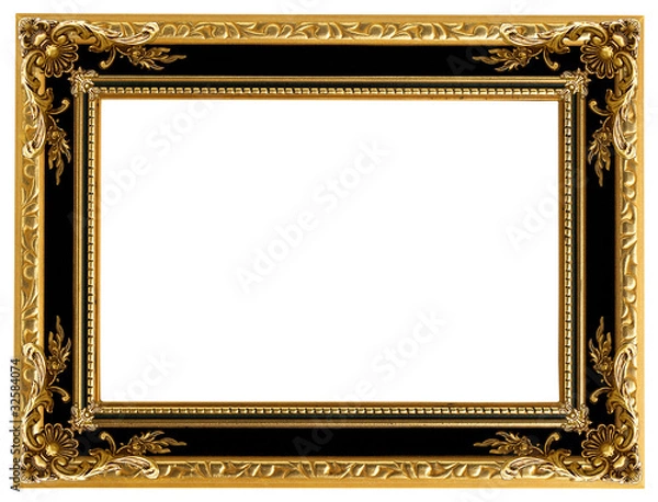Fototapeta Ramka na zdjęcia w kolorze złotym z ozdobnym wzorem