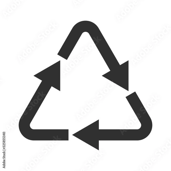 Obraz recicle arrow sign black simple icon on white background